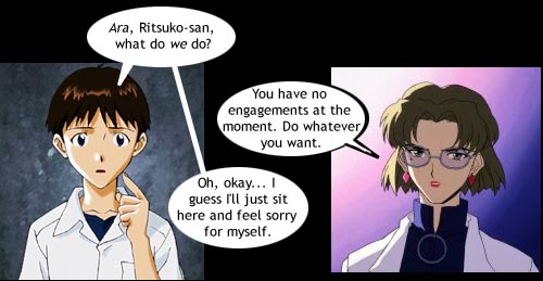 Yep, she put her glasses back on -just- to talk to Shinji.